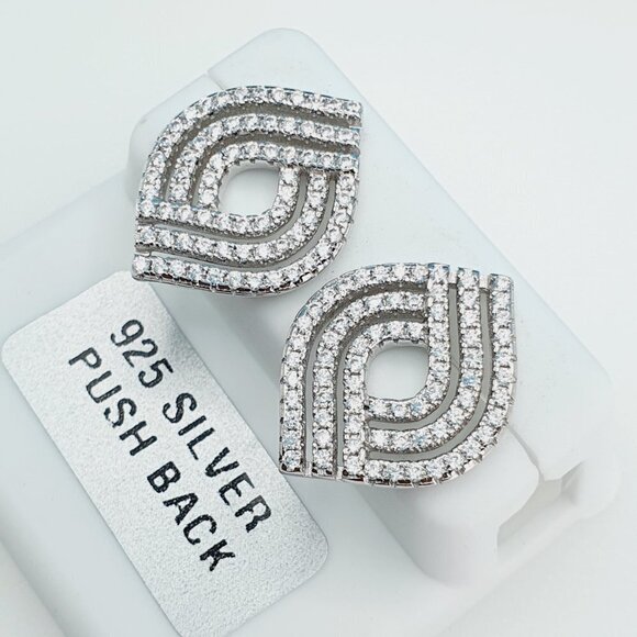 "925 Sterling Silver Cubic Zirconia Earrings, UU1P6A6071 - Picture 2 of 8